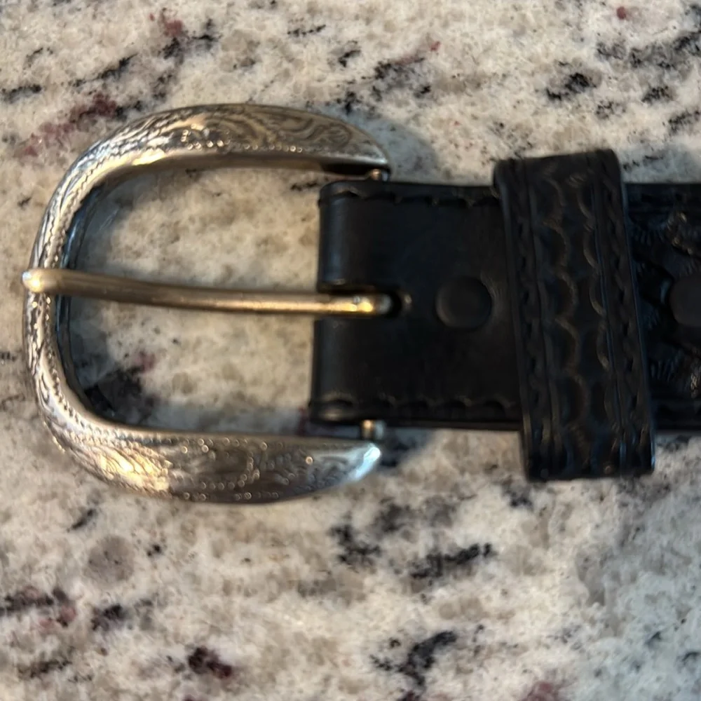 Ranger Belt Company genuine Leather hand tooled leather cross belt size 30